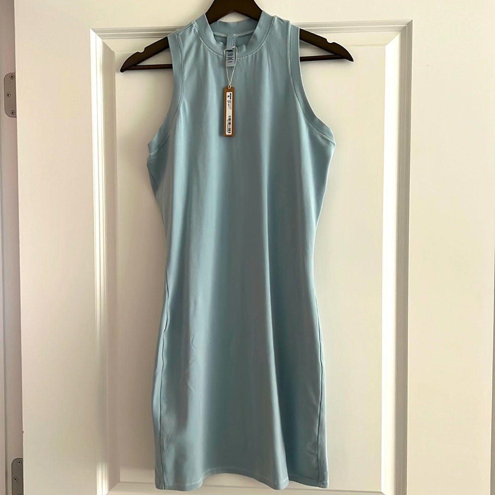 Skims, vintage mock neck mini dress, denim, size L, NWT
